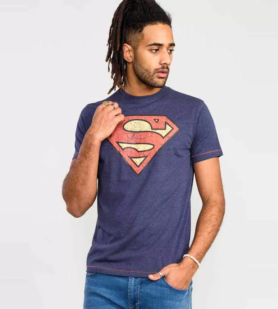 D555 Mens Superman Printed T-Shirt Official Licensed Product (SCAMPTON)